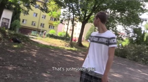 dudes banging hard with stranger in the forest