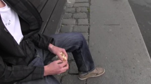 non-professional lad sucks a strangers cock outdoors