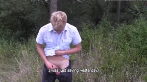 A slutty dilettante blond teen blows to the stranger