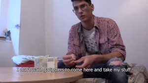 A nice-looking lad takes his raiment off