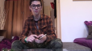 young college hipster student poked for cash
