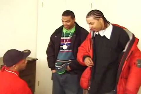 Three concupiscent Gentlemen have a enjoyment A Steamy Threeway