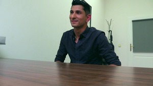 dark-haired man acquires butthole-blasted hard on the desk