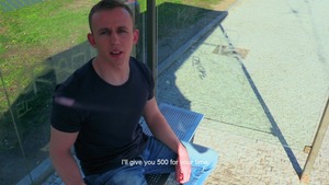 Bus stop babe receives face-pounded previous to riding penis