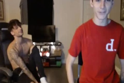 two youthful teens Caressing Their ramrods