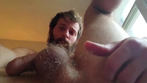 NextDoorHomemade: Brunette Andre jerking big dick
