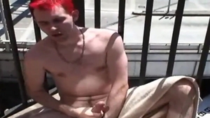 DirtyBoyVideo: Dirty Patrick rubbing in the balcony