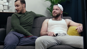 Jerk Buddies: Jock's Gagging Blowjob with Uncut Cock