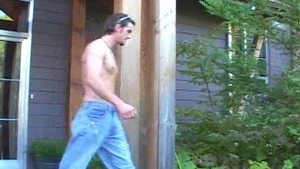 Next Door Buddies: Nude on a Garden Table